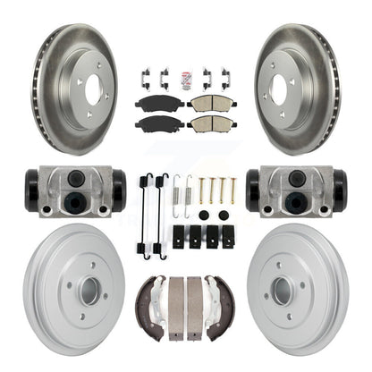 Kit de tampons en céramique et de tambour enduit de rotor de frein avant et arrière (9 pièces) pour Nissan Versa non