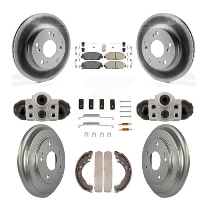 Rotors de frein à disque avant et arrière, tampons en céramique et Kit de tambour revêtu (9 pièces) pour Honda Civi
