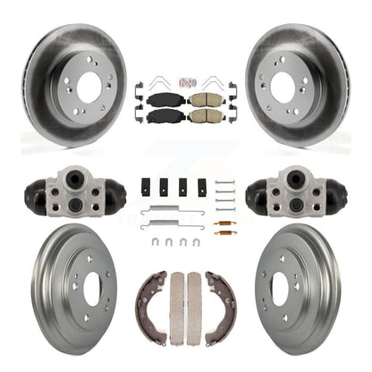 Rotors de frein à disque avant et arrière, tampons en céramique et Kit de tambour revêtu (9 pièces) pour Honda Civi