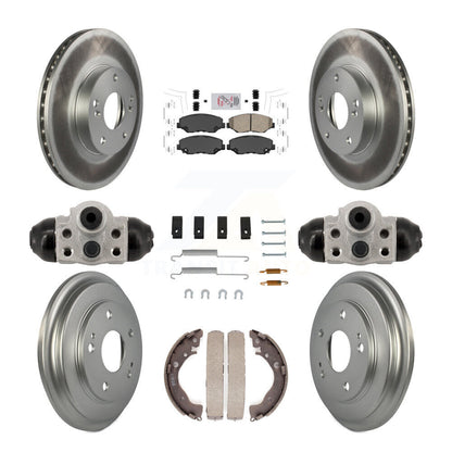 Rotors de frein à disque avant et arrière, tampons en céramique et Kit de tambour revêtu (9 pièces) pour Honda Civi