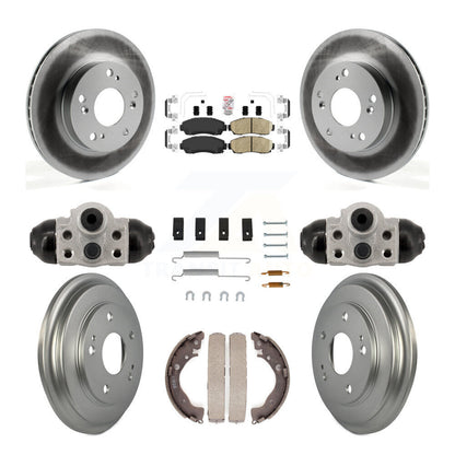 Rotors de frein à disque avant et arrière, tampons en céramique et Kit de tambour revêtu (9 pièces) pour Honda Civi