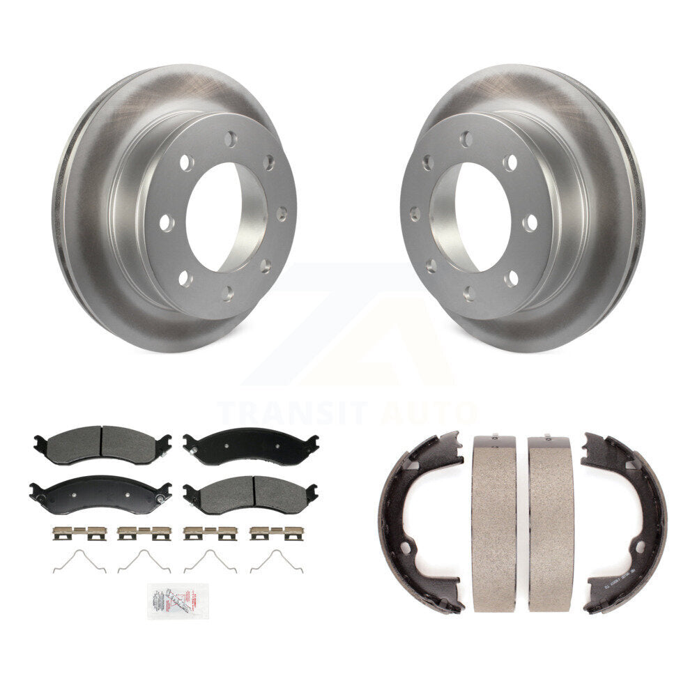 Kit de plaquettes semi-métalliques et de chaussures de stationnement pour Rotors à revêtement de disque arrière pour GMC Chevrole