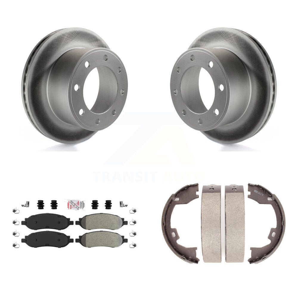 Kit de chaussures de stationnement avec disques semi-métalliques, Rotors recouverts de disques arrière, pour Ford F-350 Dut