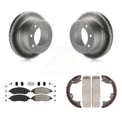 Kit de chaussures de stationnement avec disques semi-métalliques, Rotors recouverts de disques arrière, pour Ford F-350 Dut