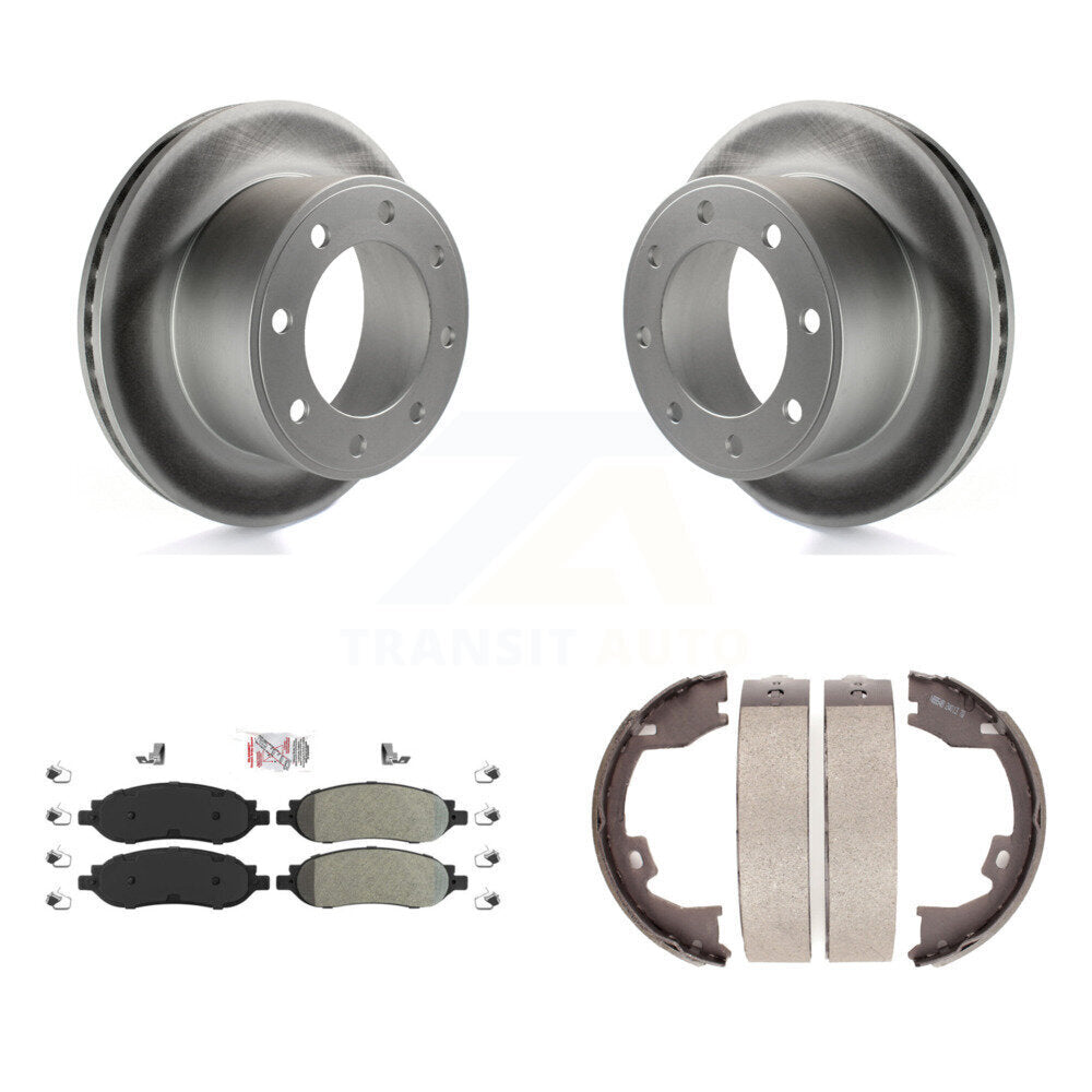 Kit de chaussures de stationnement avec disques semi-métalliques, Rotors recouverts de disques arrière, pour Ford F-350 Dut