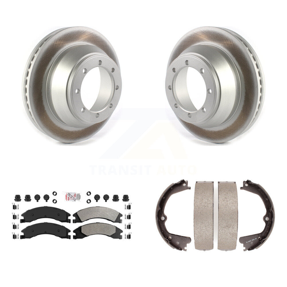Kit de plaquettes semi-métalliques et de patins de frein de stationnement pour rotors arrière à revêtement de disque