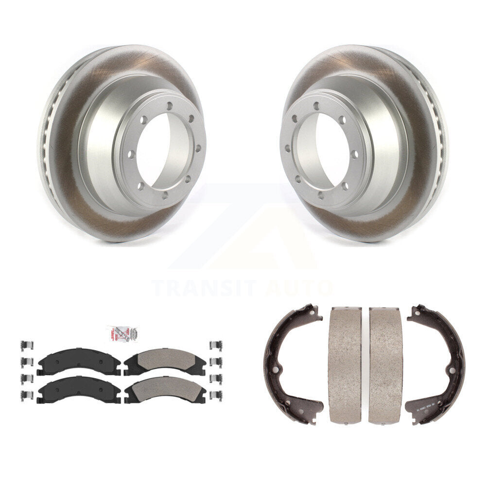 Kit de plaquettes semi-métalliques et de patins de frein de stationnement pour rotors arrière à revêtement de disque