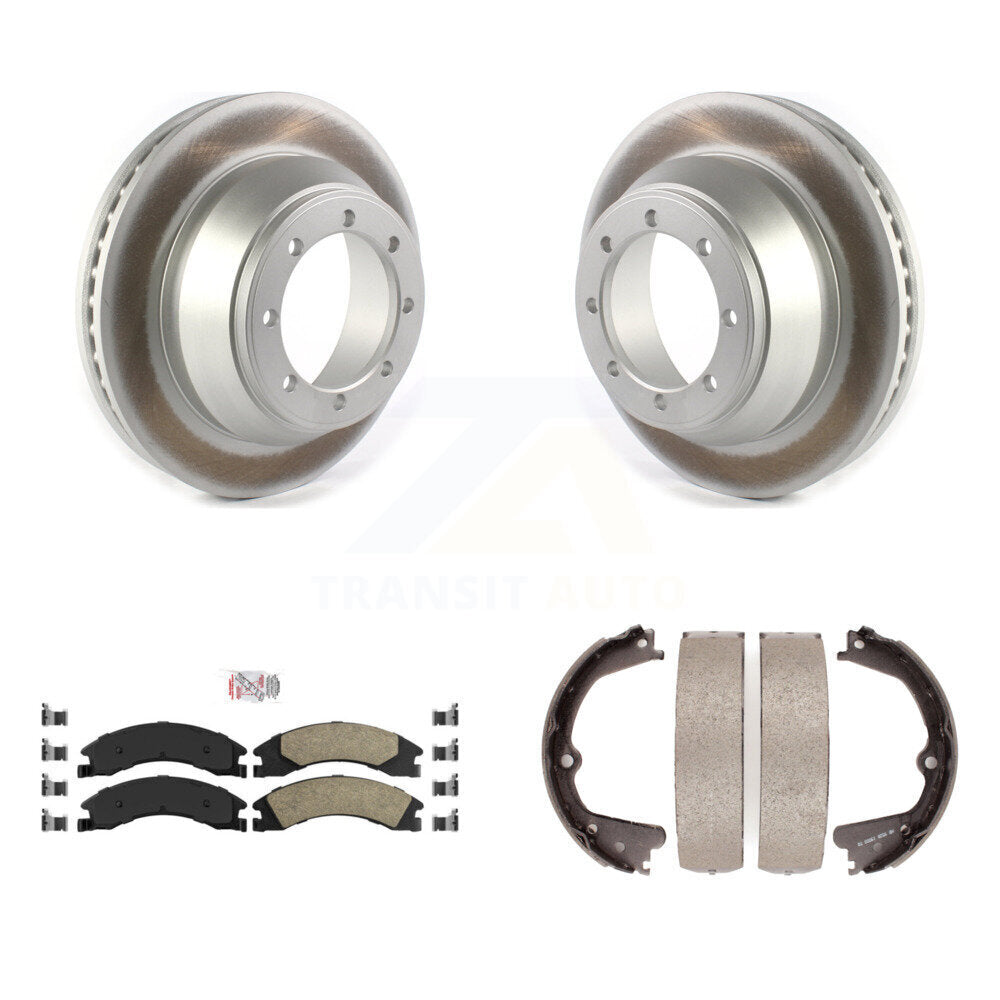 Kit de chaussures de stationnement pour Ford E-450 Super Dut, Rotors recouverts de disque arrière, tampons en céramique