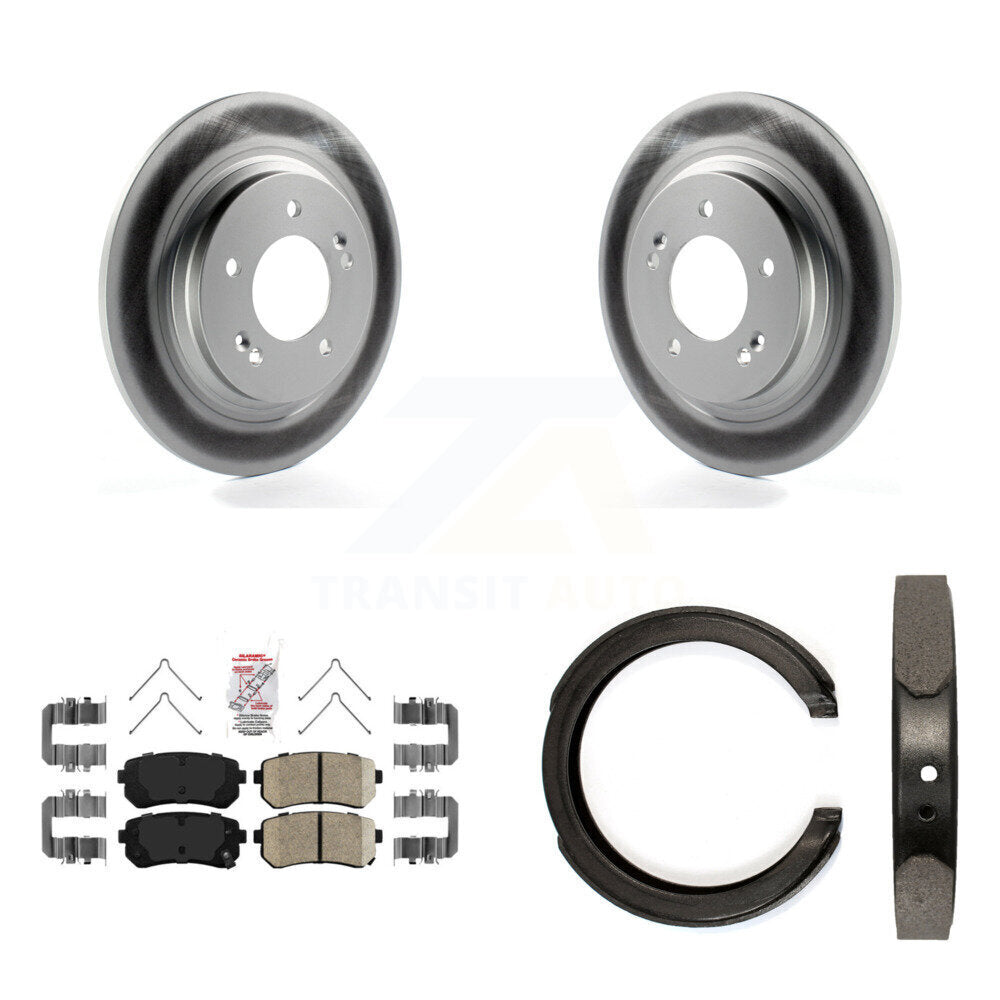Kit de plaquettes en céramique et de patins de frein de stationnement pour Rotors arrière, avec revêtement de disque, pour Kia Optima