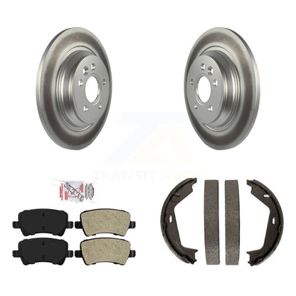 Kit de plaquettes semi-métalliques et de chaussures de stationnement pour rotors arrière à revêtement de disque pour Volvo S80 AW