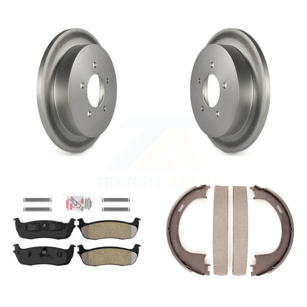 Kit de plaquettes semi-métalliques et de patins de stationnement pour rotors arrière à revêtement de disque, pour Ford F-150