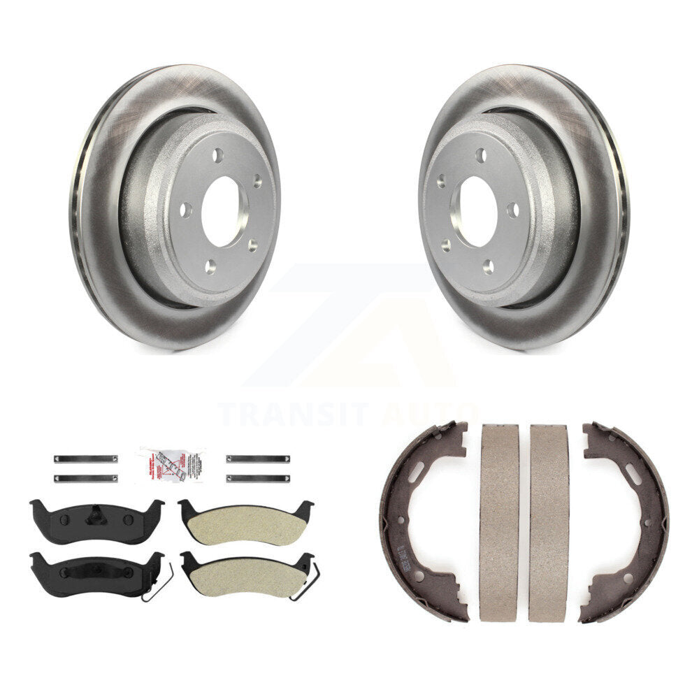 Kit de plaquettes semi-métalliques et de chaussures de stationnement pour Rotors arrière à revêtement de disque pour la gamme Ford