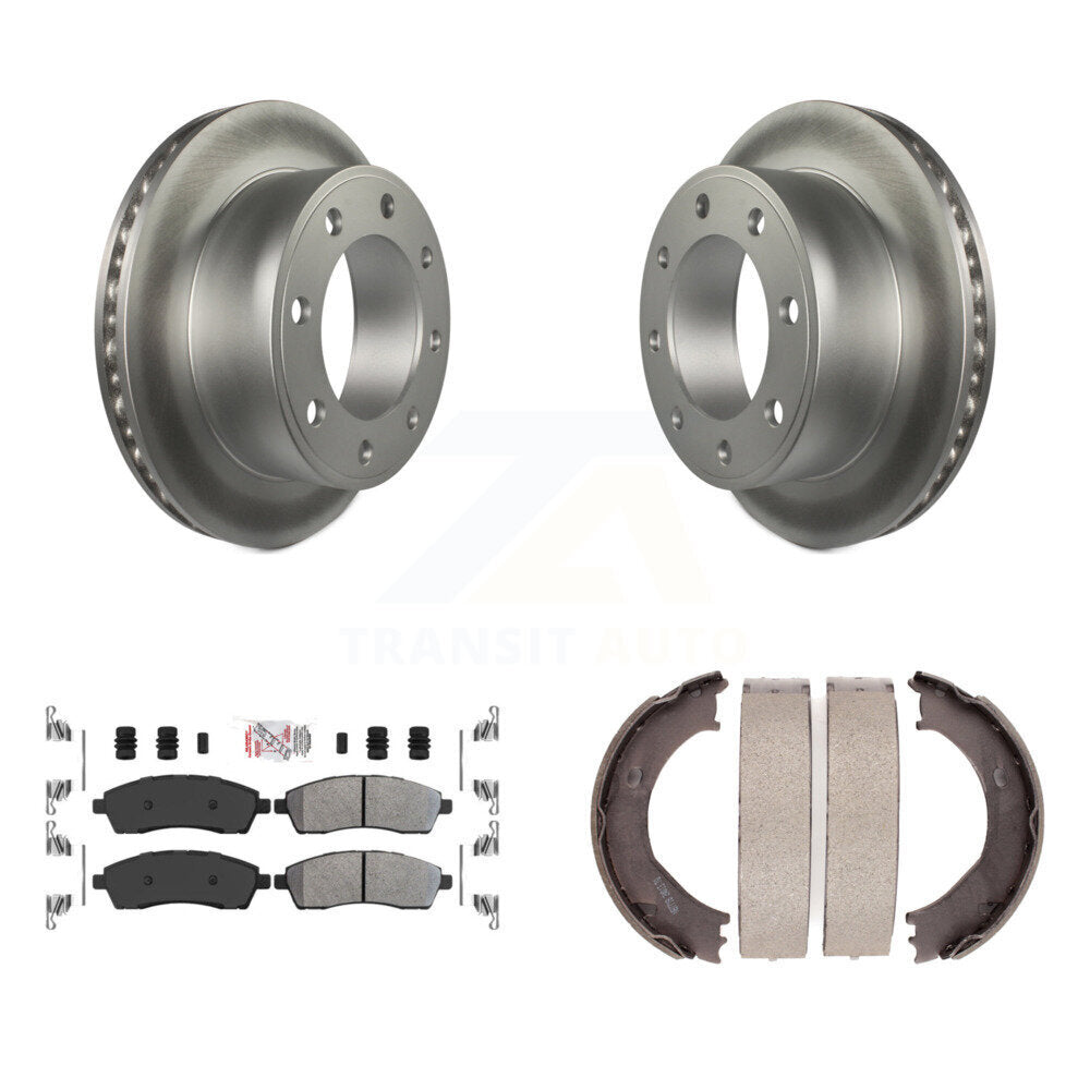 Kit de chaussures de stationnement avec disques semi-métalliques, Rotors recouverts de disques arrière, pour Ford F-350 Dut