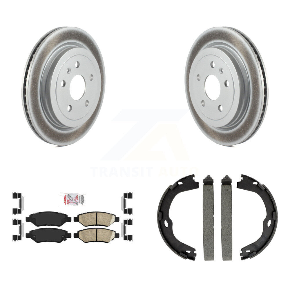 Kit de plaquettes en céramique et de patins de frein de stationnement, Rotors à revêtement de disque arrière pour Cadillac CTS