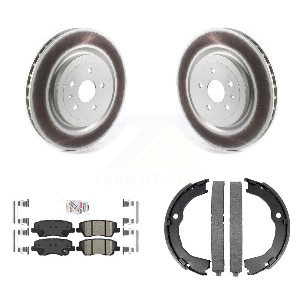 Kit de plaquettes en céramique et de patins de frein de stationnement, Rotors à revêtement de disque arrière pour Cadillac CTS