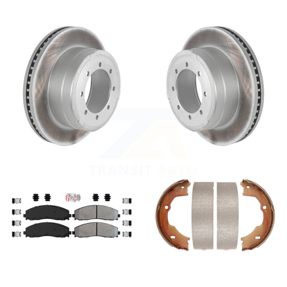 Kit de plaquettes semi-métalliques et de patins de frein de stationnement pour rotors arrière à revêtement de disque