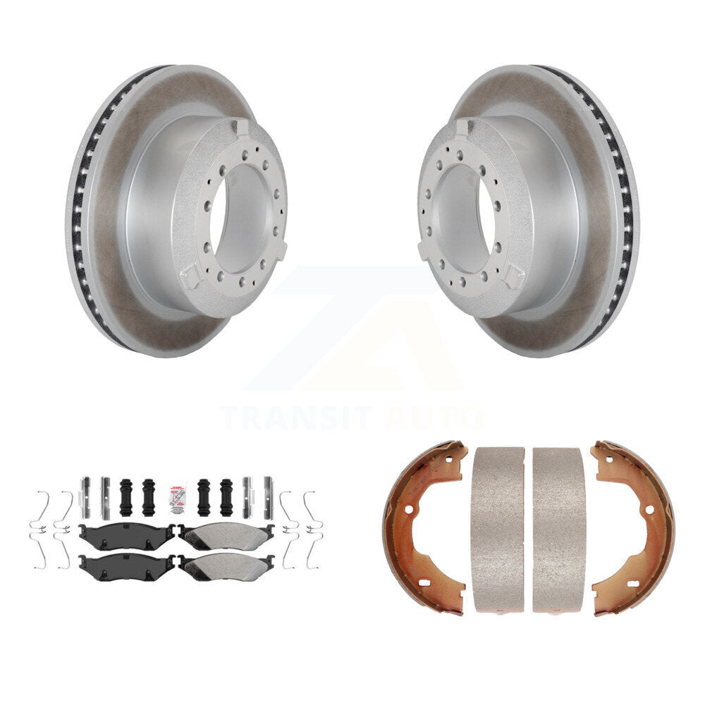 Kit de chaussures de stationnement pour Ford F-450 Dut, Rotors à revêtement de disque arrière, plaquettes semi-métalliques