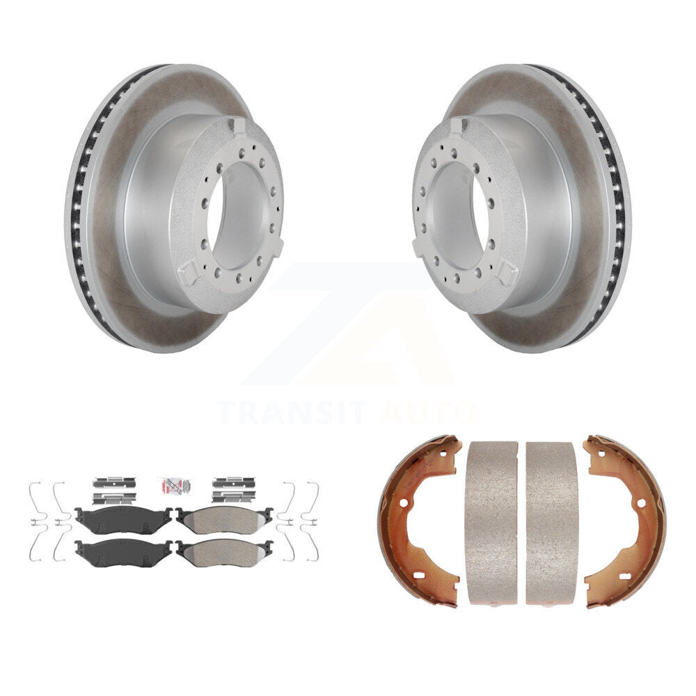 Kit de chaussures de stationnement pour Ford F-450 Dut, Rotors à revêtement de disque arrière, plaquettes semi-métalliques