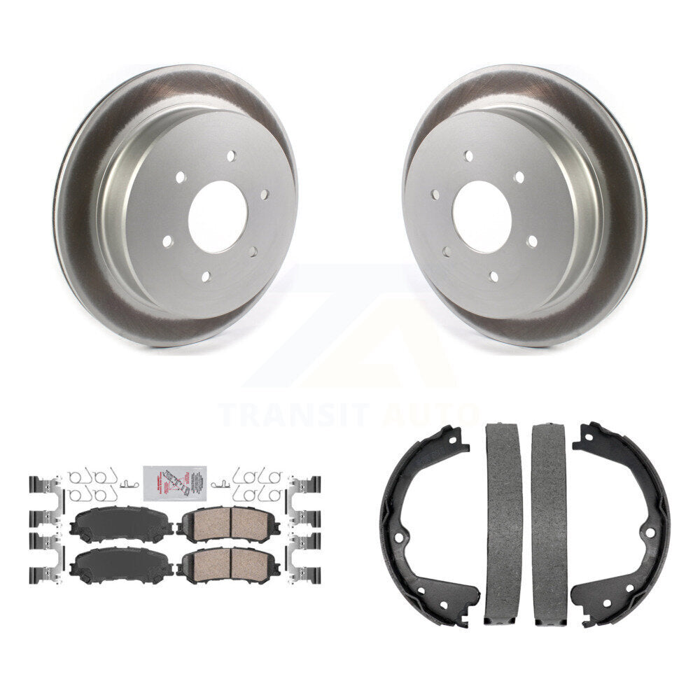 Kit de plaquettes en céramique et de chaussures de stationnement pour Rotors à revêtement de disque arrière, pour Nissan TITAN 17-23