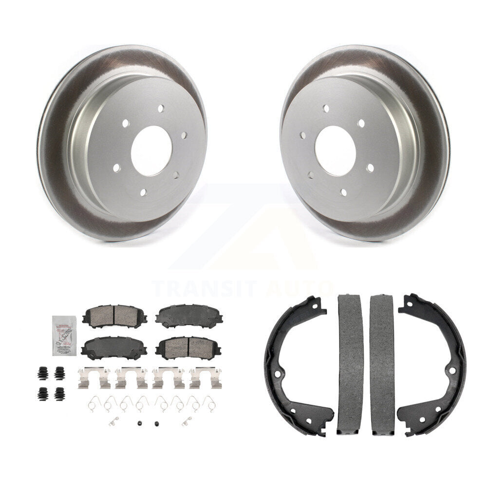 Kit de plaquettes en céramique et de chaussures de stationnement pour Rotors à revêtement de disque arrière, pour Nissan TITAN 17-23