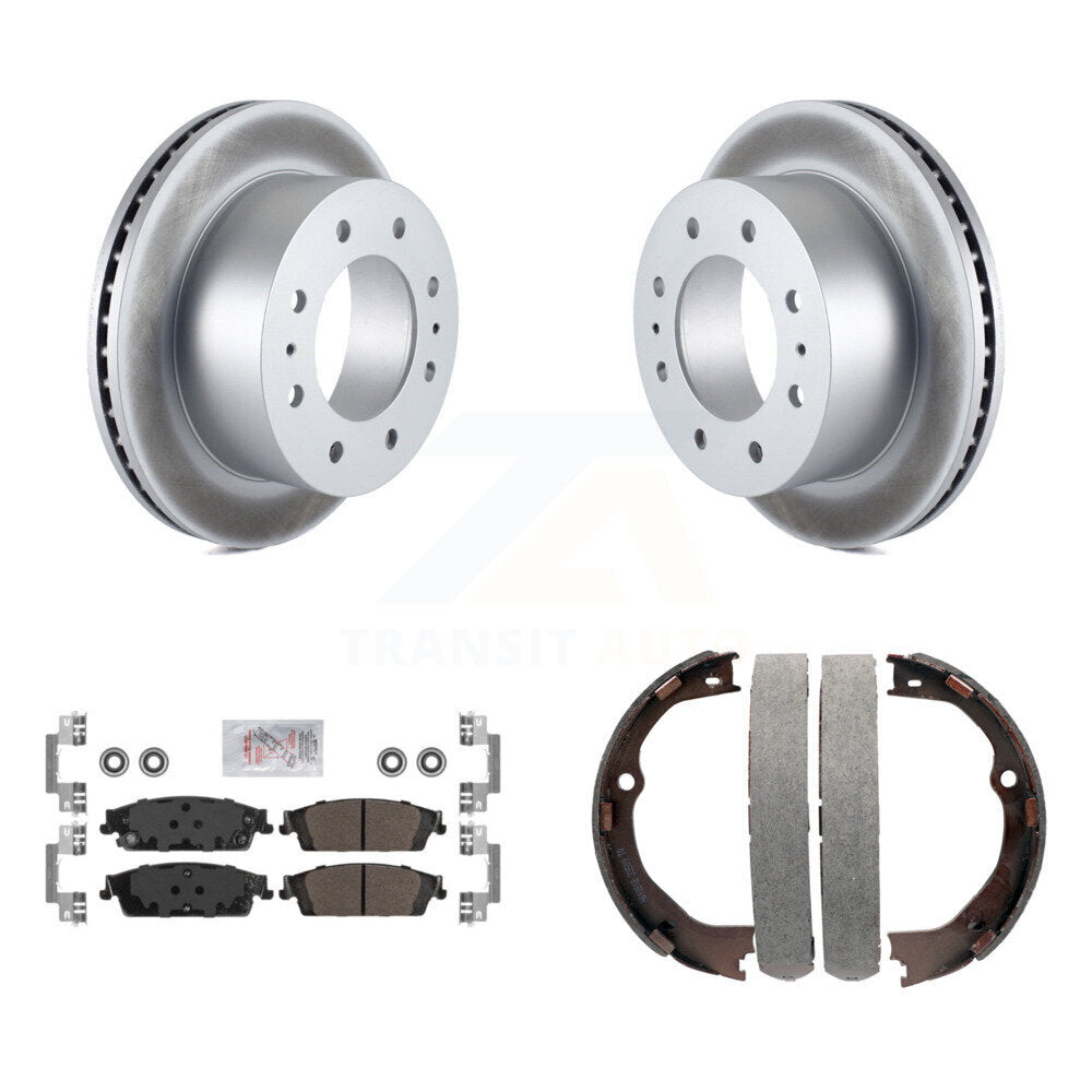 Kit de plaquettes semi-métalliques et de patins de frein de stationnement pour rotors arrière à revêtement de disque