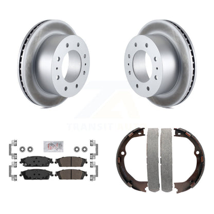 Kit de plaquettes semi-métalliques et de patins de frein de stationnement pour rotors arrière à revêtement de disque