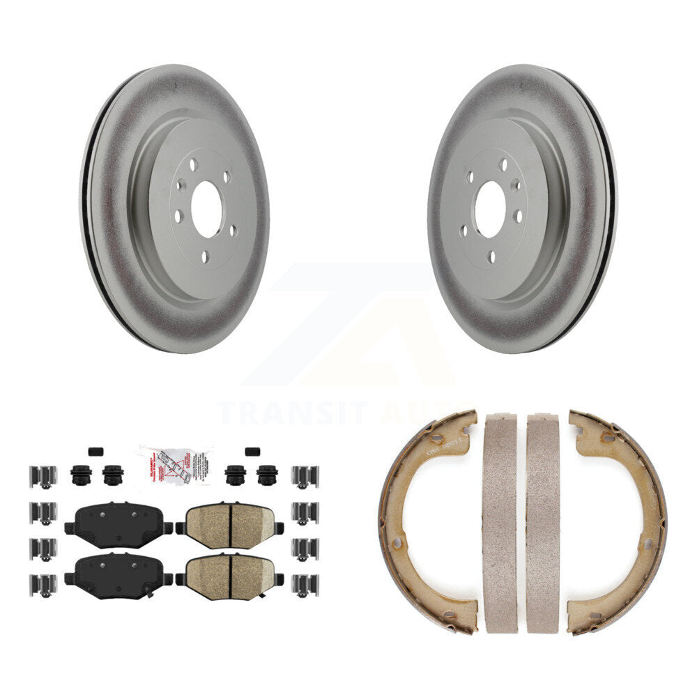 Kit de plaquettes semi-métalliques et de chaussures de stationnement pour Rotors à revêtement de disque arrière pour Lincoln MK