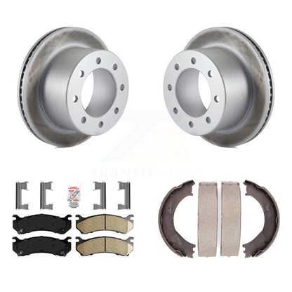 Kit de plaquettes en céramique et de patins de frein de stationnement pour rotors arrière à revêtement de disque KGA-106584