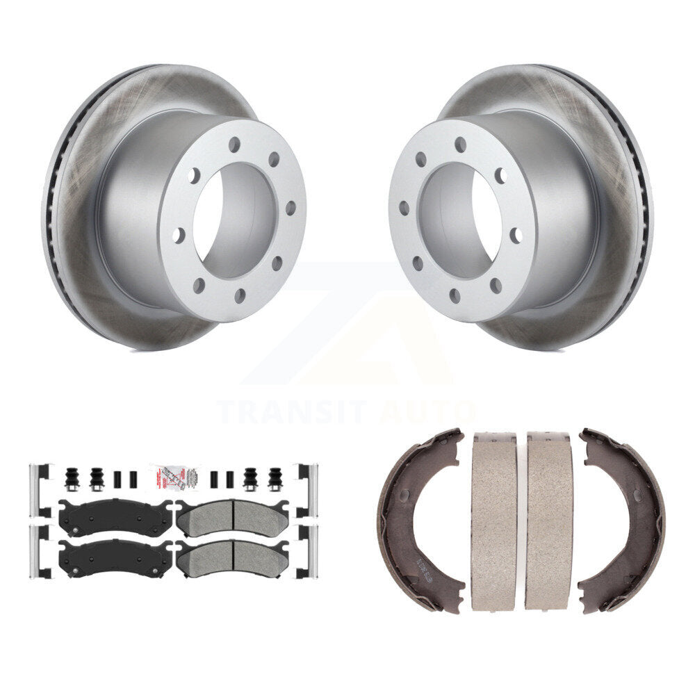 Kit de plaquettes semi-métalliques et de patins de frein de stationnement pour rotors arrière à revêtement de disque