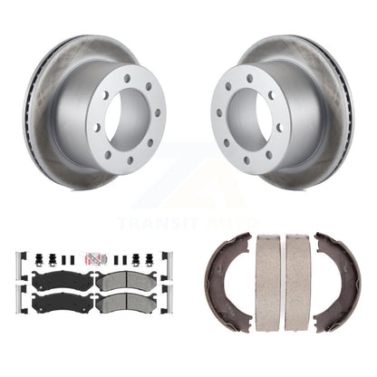 Kit de plaquettes semi-métalliques et de patins de frein de stationnement pour rotors arrière à revêtement de disque