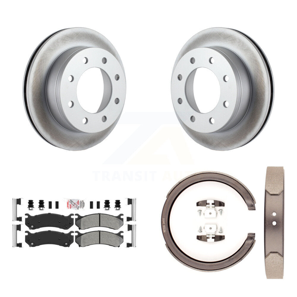 Kit de plaquettes semi-métalliques et de chaussures de stationnement pour Rotors à revêtement de disque arrière pour GMC Chevrole