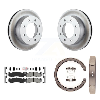 Kit de plaquettes semi-métalliques et de chaussures de stationnement pour Rotors à revêtement de disque arrière pour GMC Chevrole