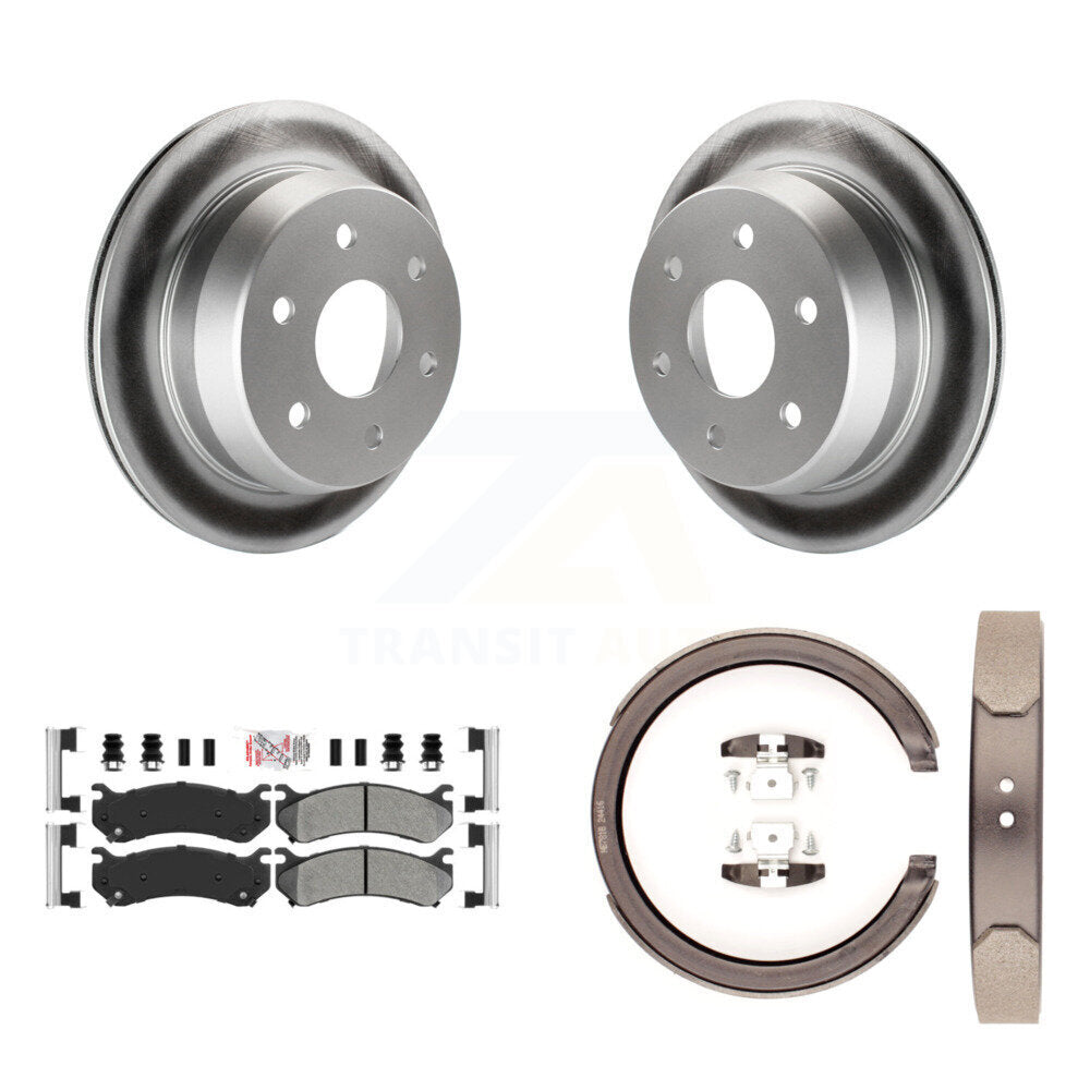 Kit de plaquettes semi-métalliques et de patins de frein de stationnement pour rotors arrière à revêtement de disque