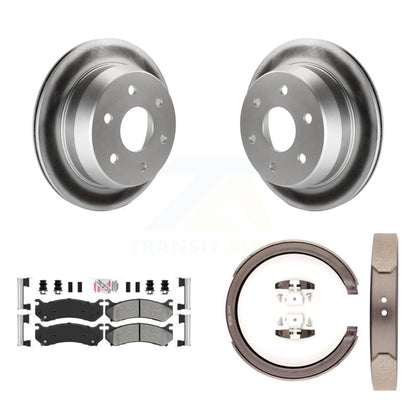 Kit de plaquettes semi-métalliques et de patins de frein de stationnement pour rotors arrière à revêtement de disque
