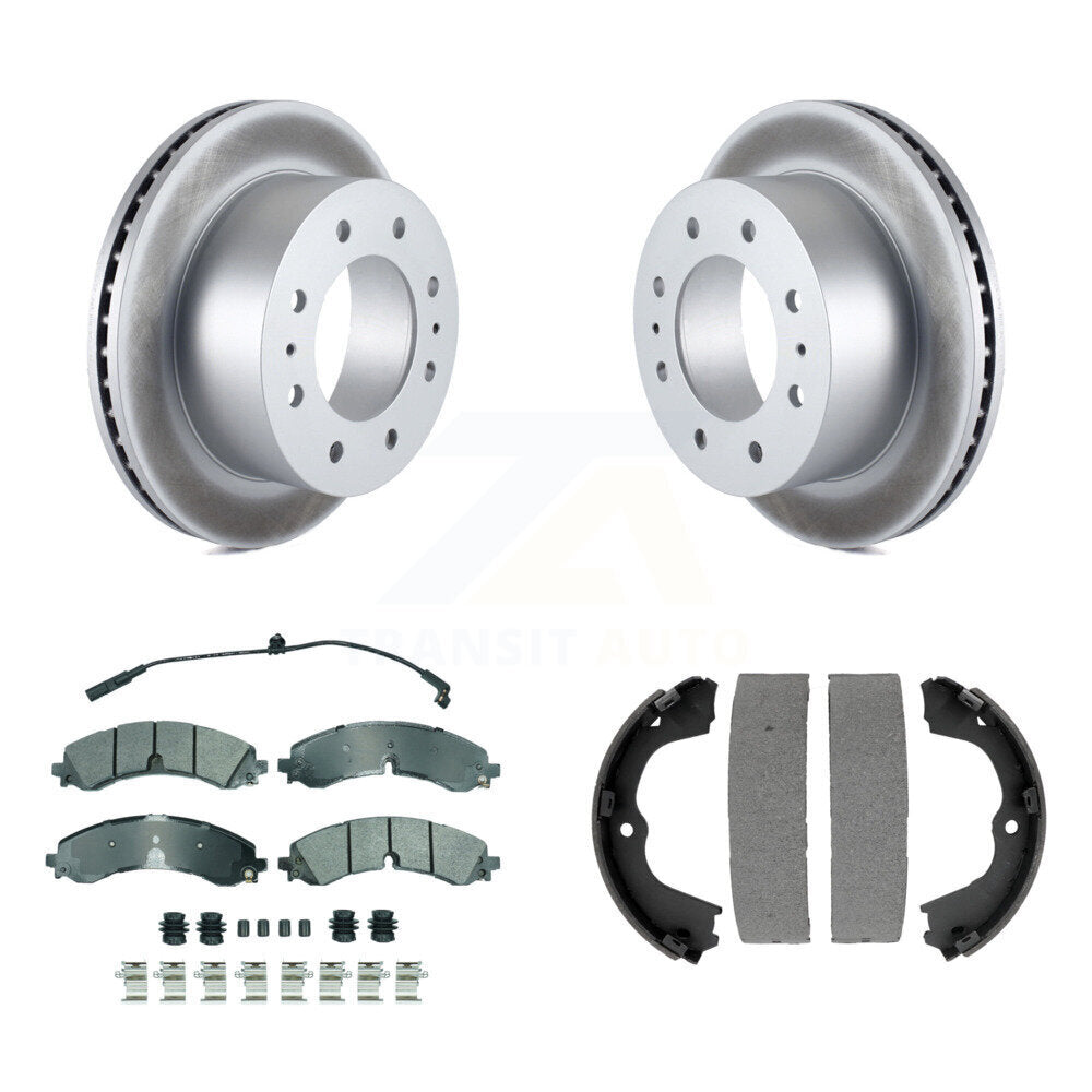 Kit de plaquettes semi-métalliques et de chaussures de stationnement pour Rotors à revêtement de disque arrière pour GMC Chevrole
