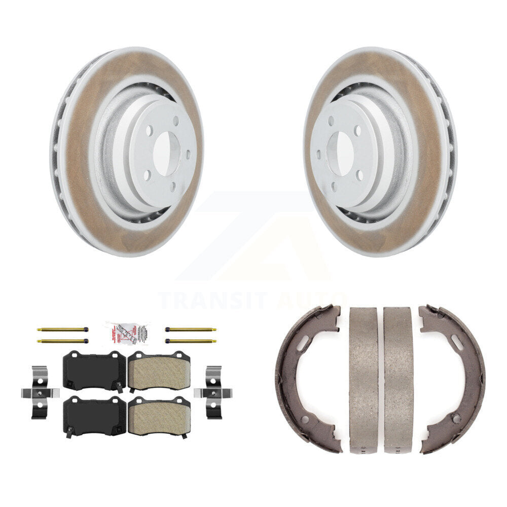Kit de plaquettes semi-métalliques et de chaussures de stationnement pour Rotors à revêtement de disque arrière pour Dodge Charge