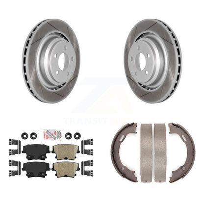 Kit de plaquettes en céramique et de patins de frein de stationnement, Rotors à revêtement de disque arrière pour Dodge Charge