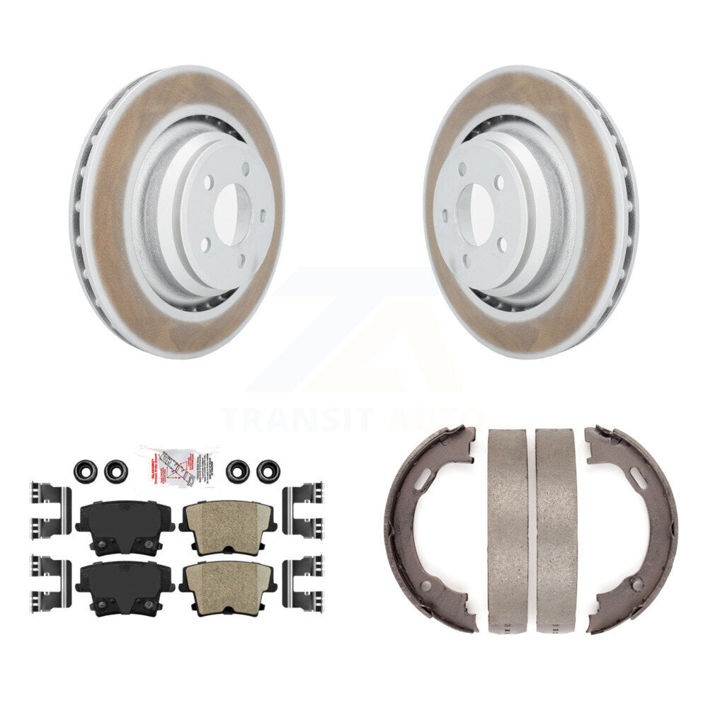 Kit de plaquettes en céramique et de patins de frein de stationnement, Rotors à revêtement de disque arrière pour Dodge Charge