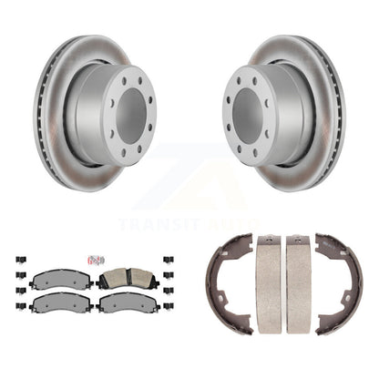 Kit de plaquettes semi-métalliques et de chaussures de stationnement pour Rotors à revêtement de disque arrière pour Ram 2500 350