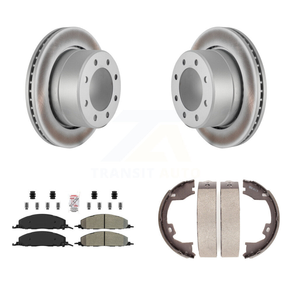 Kit de plaquettes semi-métalliques et de chaussures de stationnement pour Rotors arrière à revêtement de disque pour Ram 3500 250