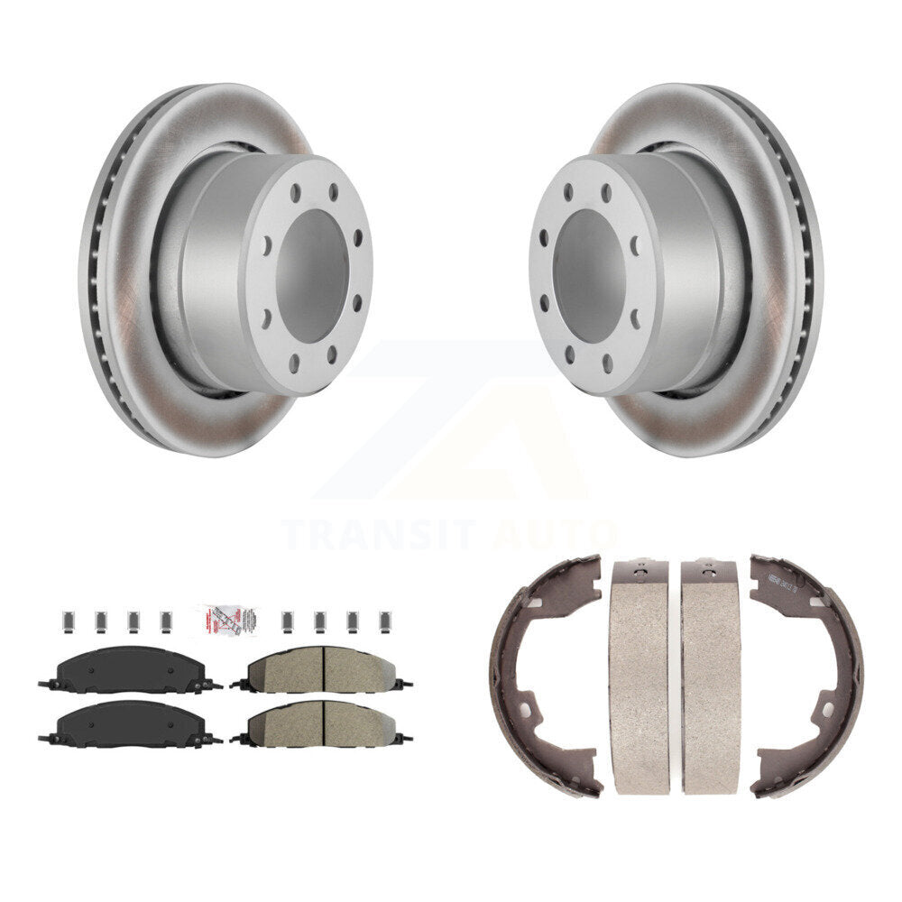 Kit de plaquettes semi-métalliques et de chaussures de stationnement pour Rotors arrière à revêtement de disque pour Ram 3500 250