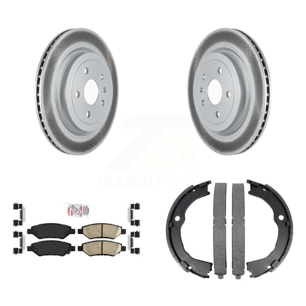Kit de plaquettes en céramique et de patins de frein de stationnement, Rotors à revêtement de disque arrière pour Cadillac CTS