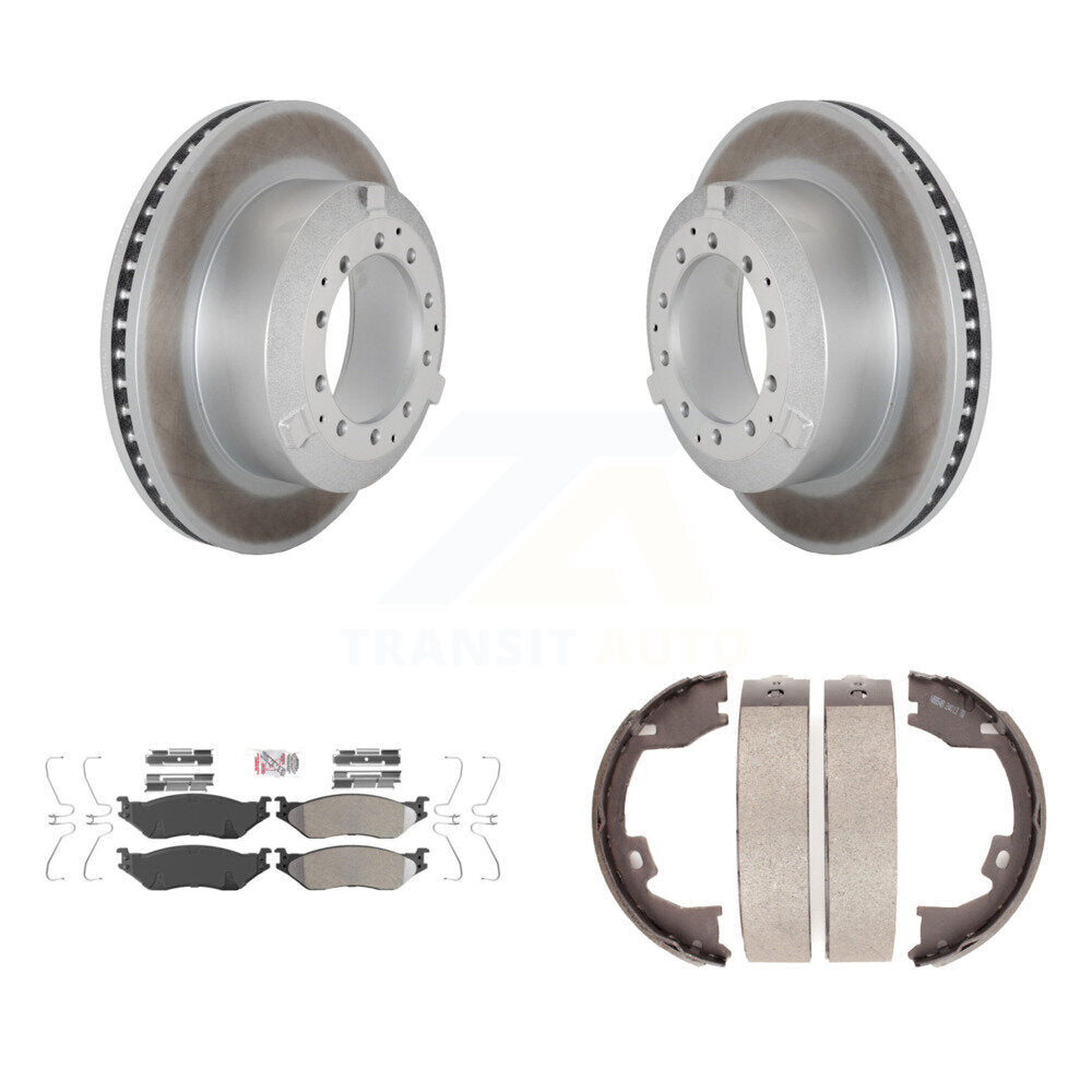 Kit de chaussures de stationnement pour Ford F-450 Dut, Rotors à revêtement de disque arrière, plaquettes semi-métalliques