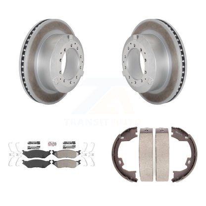Kit de chaussures de stationnement pour Ford F-450 Dut, Rotors à revêtement de disque arrière, plaquettes semi-métalliques