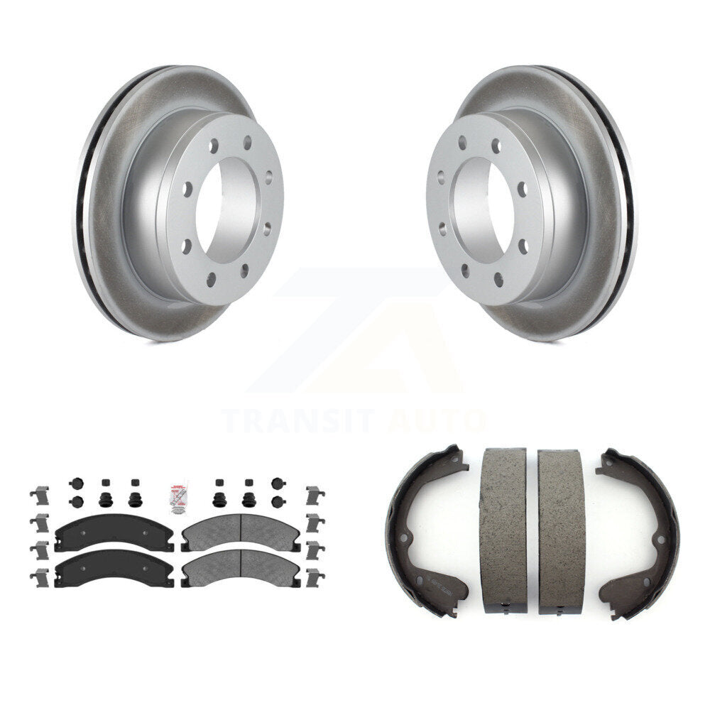 Kit de plaquettes semi-métalliques et de patins de frein de stationnement pour rotors arrière à revêtement de disque