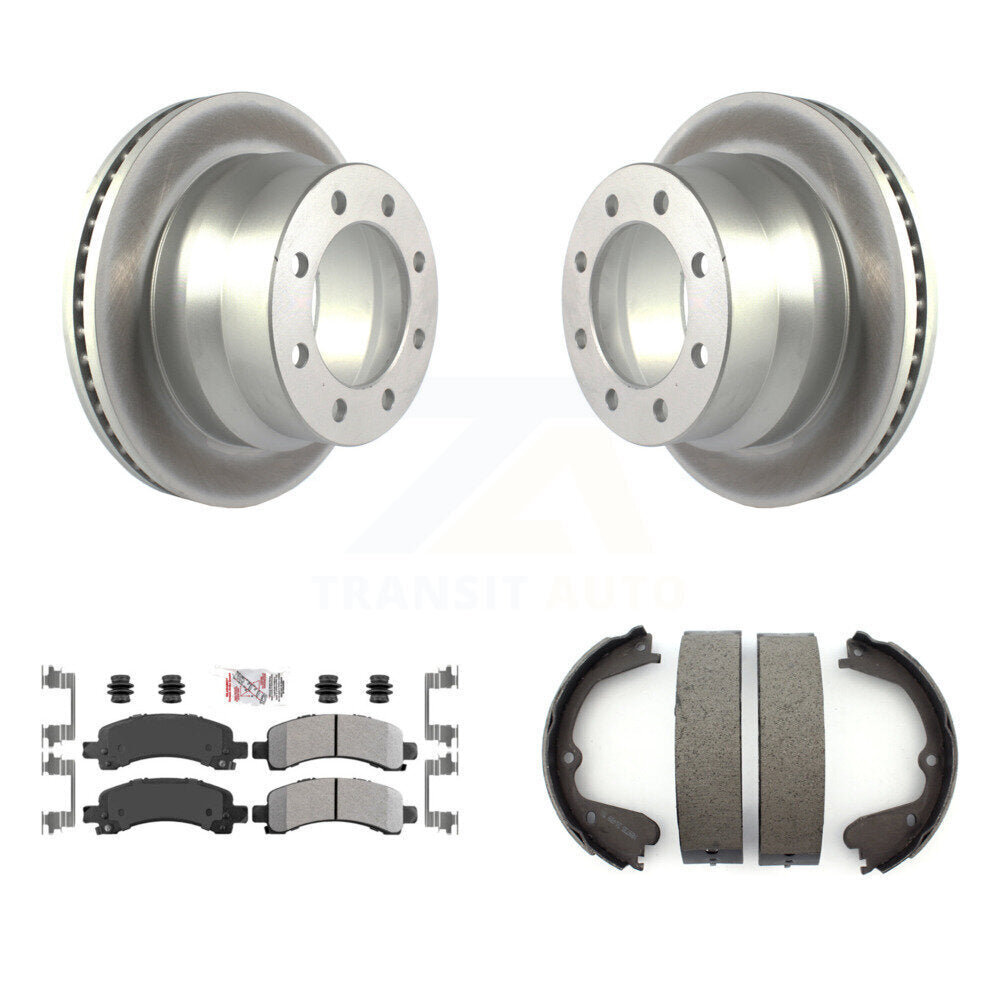 Kit de plaquettes semi-métalliques et de patins de frein de stationnement pour rotors arrière à revêtement de disque