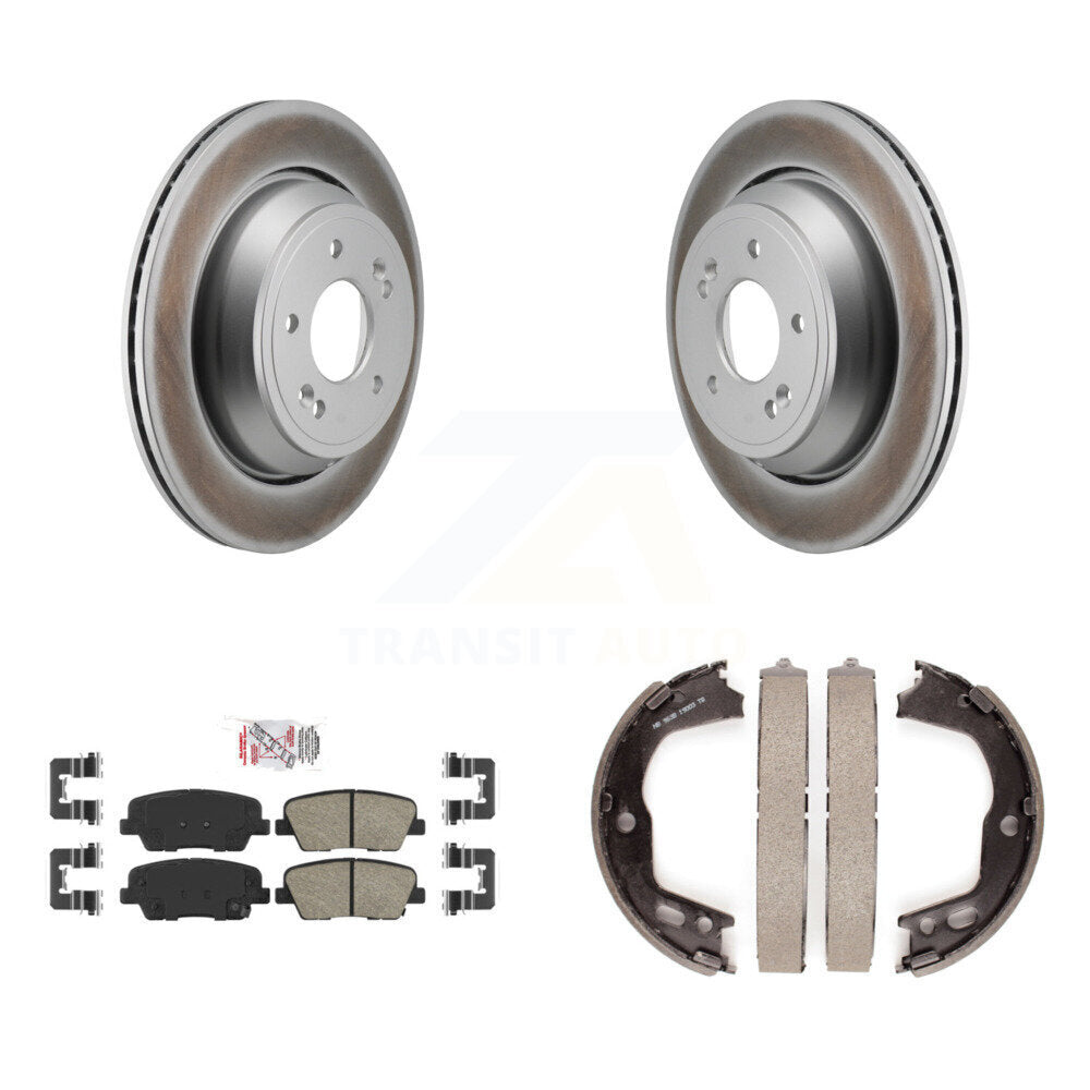 Kit de plaquettes en céramique et de chaussures de stationnement pour Rotors arrière avec revêtement de disque, pour Hyundai Equu 11-13