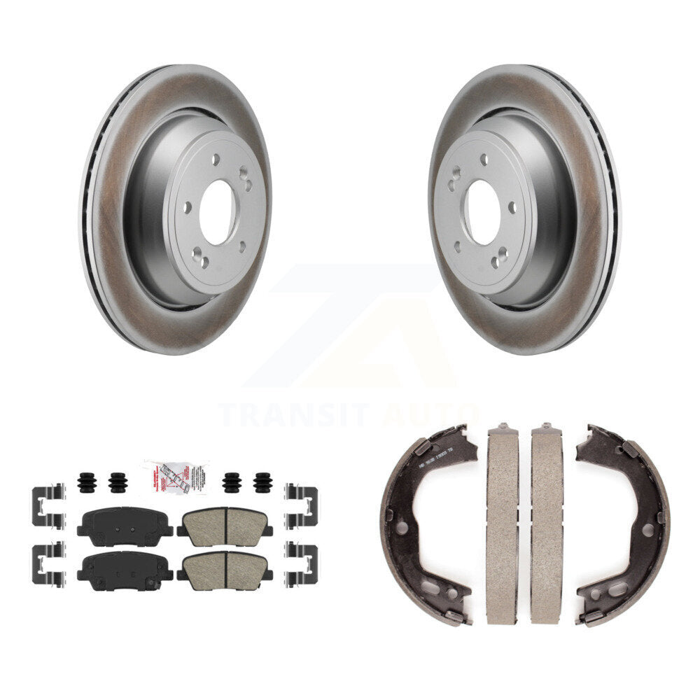 Kit de plaquettes en céramique et de chaussures de stationnement pour Rotors arrière avec revêtement de disque, pour Hyundai Equu 11-13
