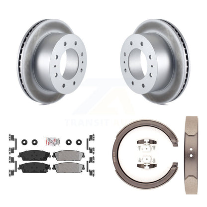 Kit de plaquettes semi-métalliques et de patins de frein de stationnement pour rotors arrière à revêtement de disque