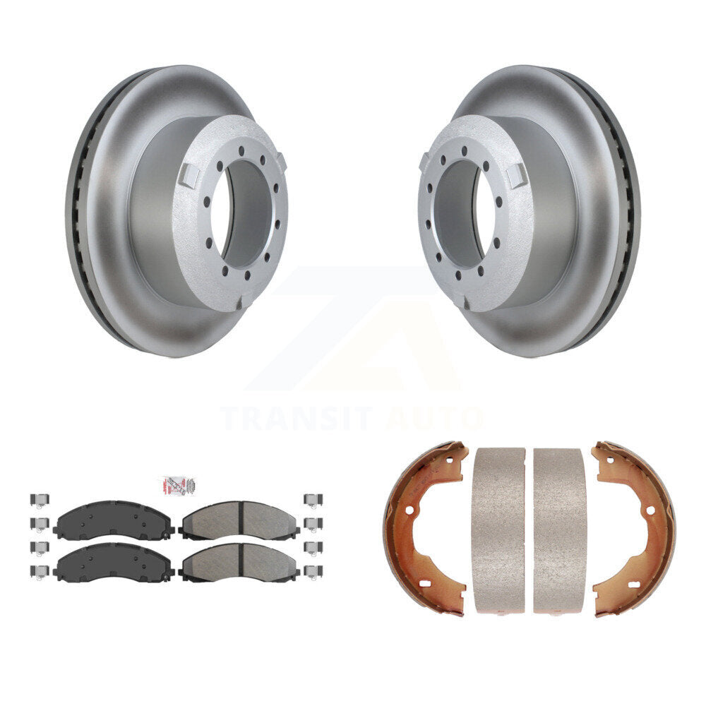 Kit de chaussures de stationnement pour Ford F-450 Dut, Rotors à revêtement de disque arrière, plaquettes semi-métalliques